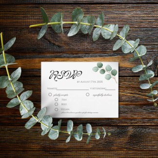 Eucalyptus Greenery Elegant RSVP Enclosure Card