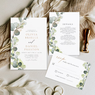 Eucalyptus Greenery Elegant Wedding Invitation