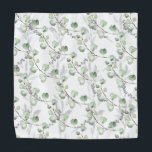 Eucalyptus Greenery Elegant Wedding Pocket Square Bandana<br><div class="desc">A pattern of watercolor painted eucalyptus sprigs with gray eucalyptus vines and berries.</div>