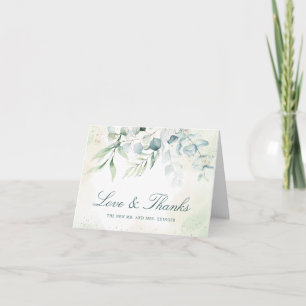 Eucalyptus Greenery Elegant Wedding Thank You Card