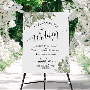 Eucalyptus & Greenery Elegant Wedding Welcome Sign