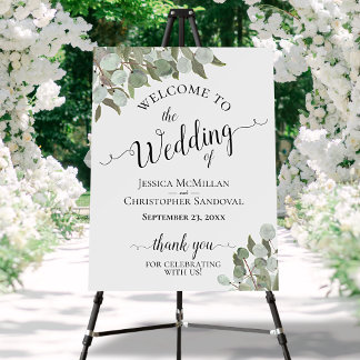 Eucalyptus & Greenery Elegant Wedding Welcome Sign