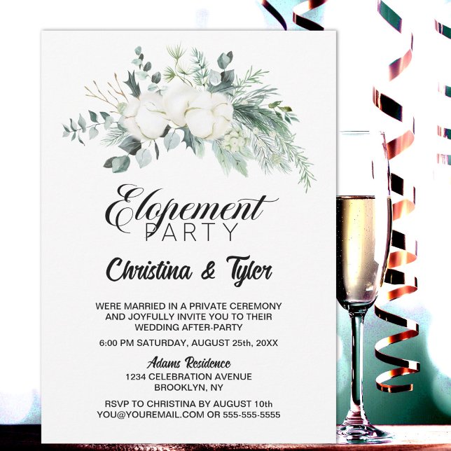 Eucalyptus Greenery Elopement Party Invitation (Creator Uploaded)