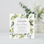 Eucalyptus & Greenery Enchanted Forest Quinceañera Invitation (Standing Front)