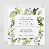 Eucalyptus & Greenery Enchanted Forest Quinceañera Invitation (Front)