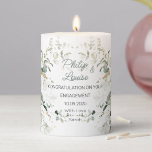 Eucalyptus Greenery Engagement Gift Pillar Candle