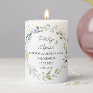 Eucalyptus Greenery Engagement Gift Pillar Candle
