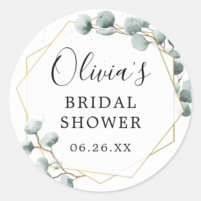 Eucalyptus Greenery Envelope Favor Stickers (Front)