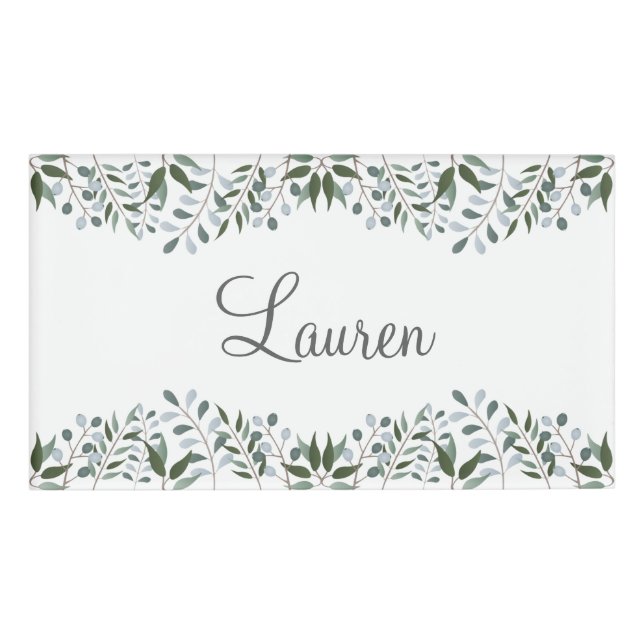 Eucalyptus Greenery Floral Name Tag (Front)