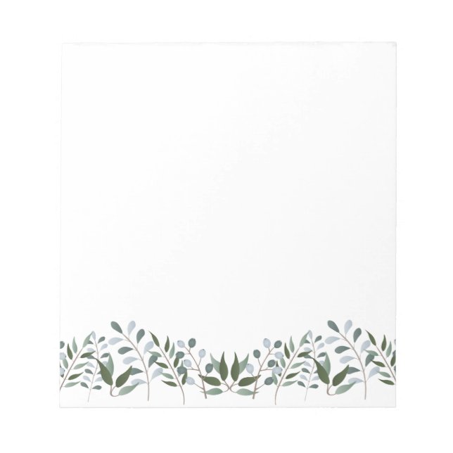Eucalyptus Greenery Floral Notepad (Front)