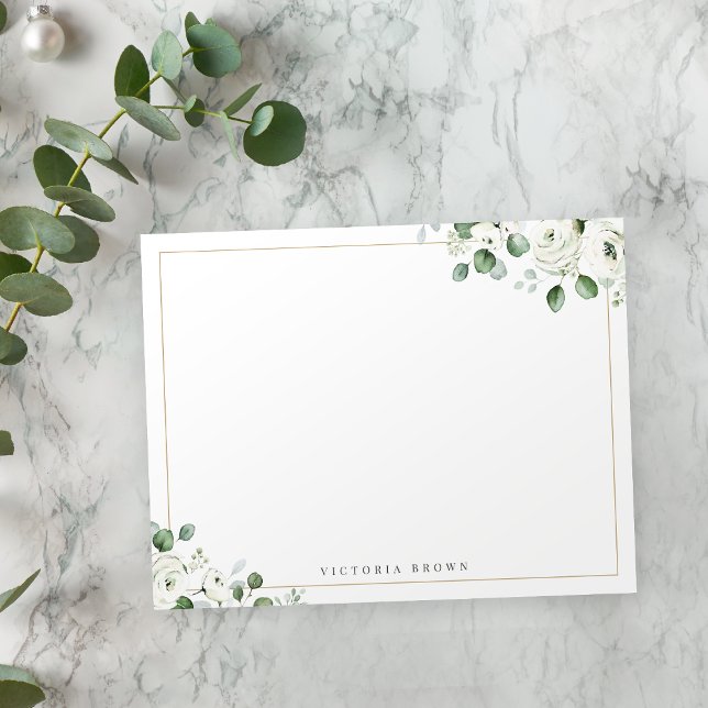 Eucalyptus greenery Floral Personalized Stationery Note Card (Eucalyptus greenery Floral Personalized Stationery Note Card)