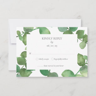Eucalyptus Greenery Floral RSVP Card
