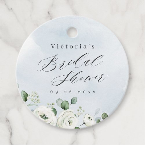 Eucalyptus greenery floral rustic bridal shower favor tags