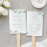 Eucalyptus Greenery floral rustic wedding programs Hand Fan<br><div class="desc">Modern chic watercolor Eucalyptus Greenery and white floral with gold color text on dusty green background,  elegant and stylish,  great for rustic wedding,  botanical wedding and beach wedding in spring and summer. 
See all the matching pieces in collection</div>