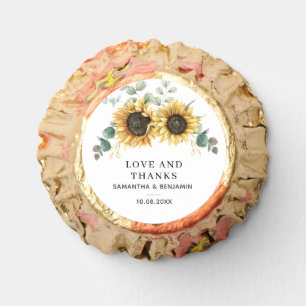 Eucalyptus Greenery Floral Sunflower Wedding Reese's Peanut Butter Cups