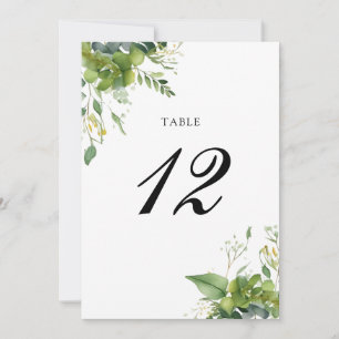 Eucalyptus Greenery Floral Table Number