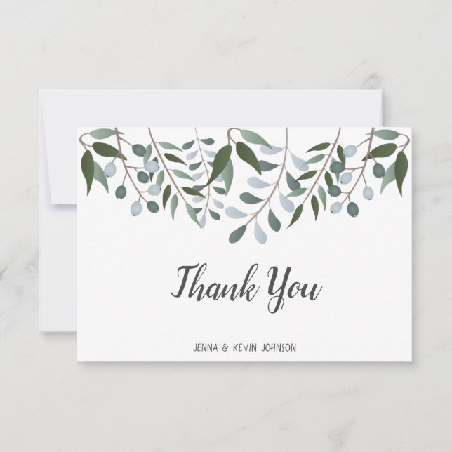Eucalyptus Greenery Floral Thank You (Front)