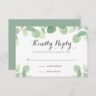 Eucalyptus Greenery Floral Wedding RSVP Card