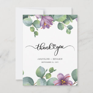 Eucalyptus Greenery Floral Wedding Thank You Card