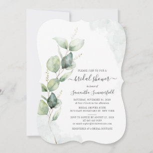 Eucalyptus Greenery Foliage Bridal Shower Invite