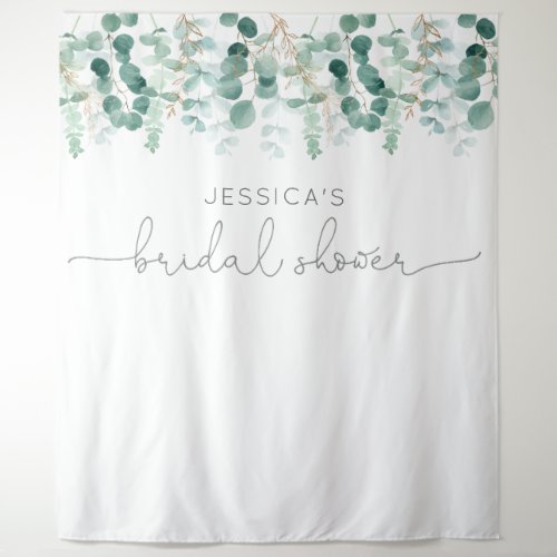 Eucalyptus greenery foliage elegant bridal shower tapestry