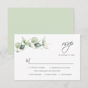 Eucalyptus Greenery Foliage Minimalist Wedding RSVP Card