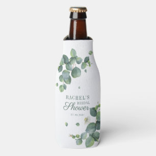Eucalyptus Greenery Foliage Script Bridal Shower Bottle Cooler