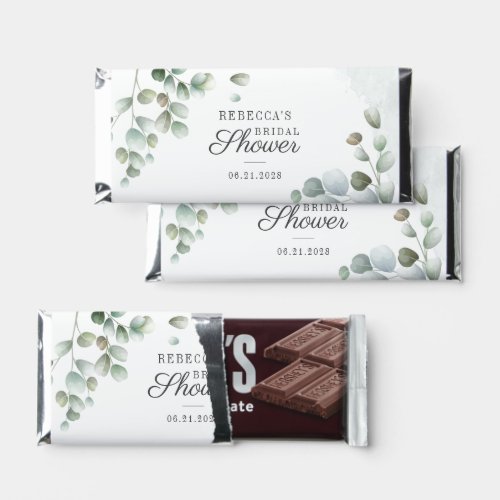 Eucalyptus Greenery Foliage Script Bridal Shower Hershey Bar Favors