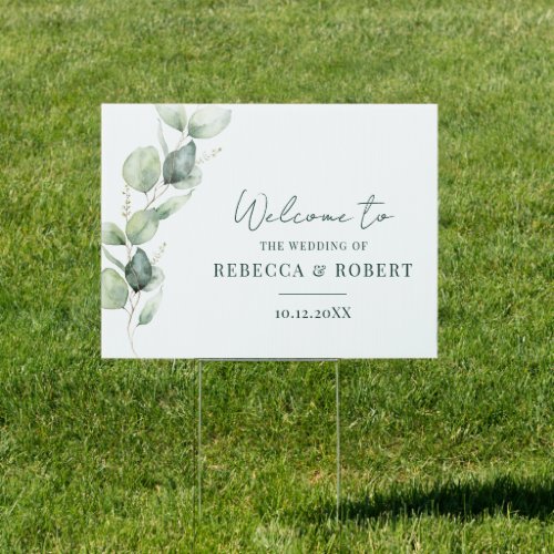 Eucalyptus Greenery Foliage Watecolor Wedding Sign