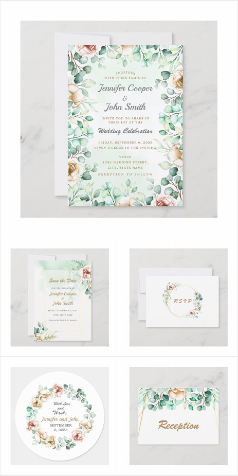 Eucalyptus Greenery Foliage Watercolor Wedding 