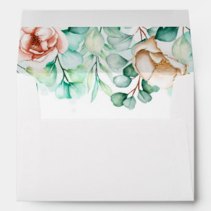 Eucalyptus Greenery Foliage Watercolor Wedding Envelope