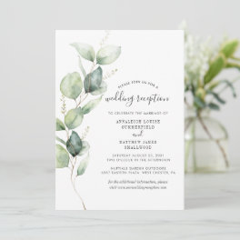 Eucalyptus Greenery Foliage Wedding Reception Invitation