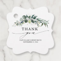 Eucalyptus Greenery Foliage Wedding Thank You Favor Tags