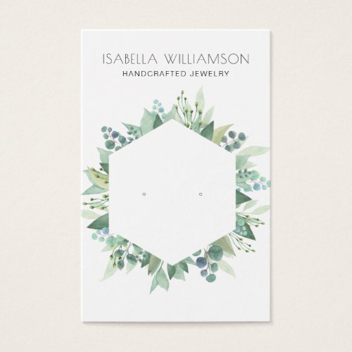 Eucalyptus Greenery Frame Earring Jewelry Card