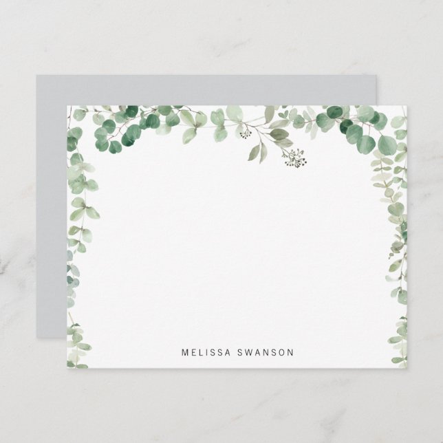 eucalyptus greenery frame note card (Front/Back)