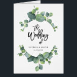 Eucalyptus Greenery Frame Wedding Program<br><div class="desc">Silver dollar eucalyptus frame,  folded wedding program card.  Template features lines for a detailed list of the wedding party,  order of service list and thank you note.</div>