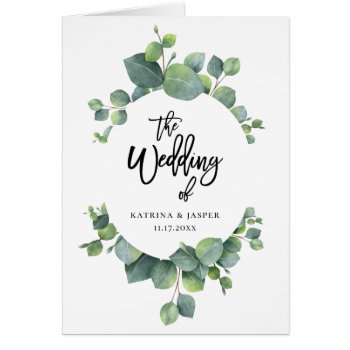 Eucalyptus Greenery Frame Wedding Program by PoshPaperCo at Zazzle