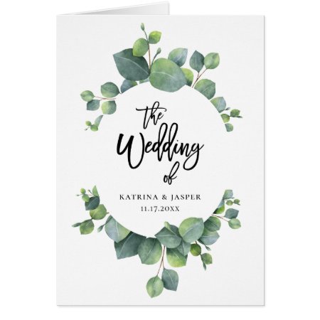 Eucalyptus Greenery Frame Wedding Program