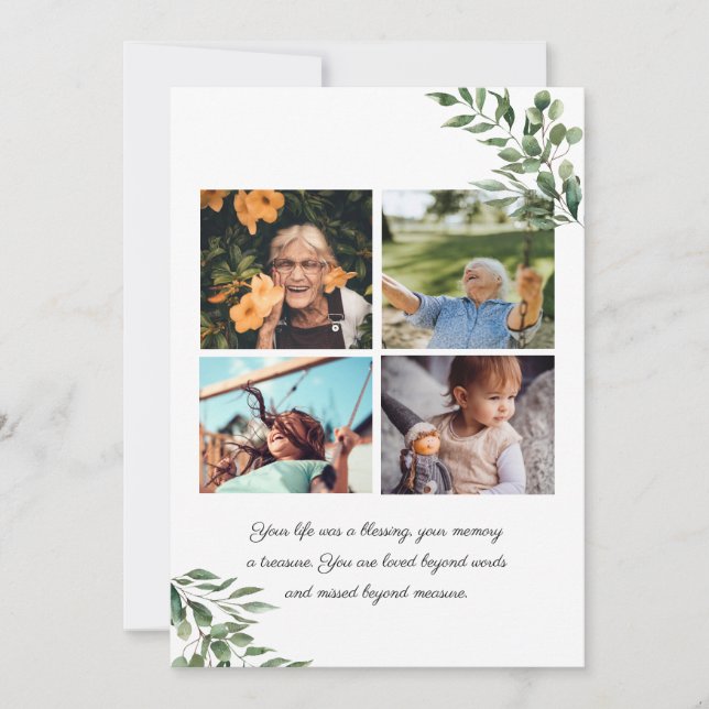 Eucalyptus Greenery | Funeral Memorial Program (Front)