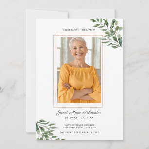 Eucalyptus Greenery Funeral Memorial Program