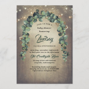 Eucalyptus Greenery Garland Rustic Baby Shower Invitation