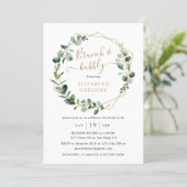 Eucalyptus Greenery Geometric Brunch and Bubbly Invitation (Standing Front)