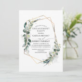 Eucalyptus Greenery Geometric Engagement Party Invitation (Standing Front)