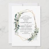 Eucalyptus Greenery Geometric Engagement Party Invitation (Front)