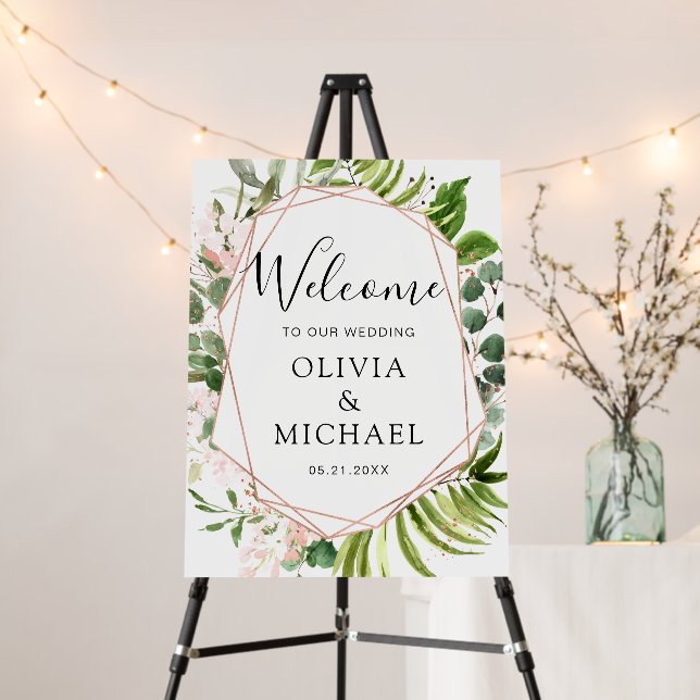 Eucalyptus Greenery Geometric Wedding Foam Board (In Situ (Stand))