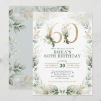 Eucalyptus Greenery Gold Garden 60th Birthday