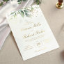 Eucalyptus Greenery Gold Leaves Botanical Wedding Foil Invitation