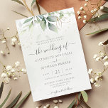 Eucalyptus Greenery Gold Leaves Botanical Wedding Invitation<br><div class="desc">Beautiful wedding invitation featuring watercolor eucalyptus and gold leaves.</div>