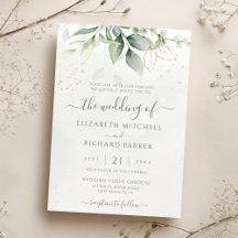 Eucalyptus Greenery Gold Leaves Botanical Wedding
