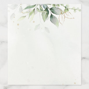 Eucalyptus Greenery Gold Leaves Elegant Envelope Liner